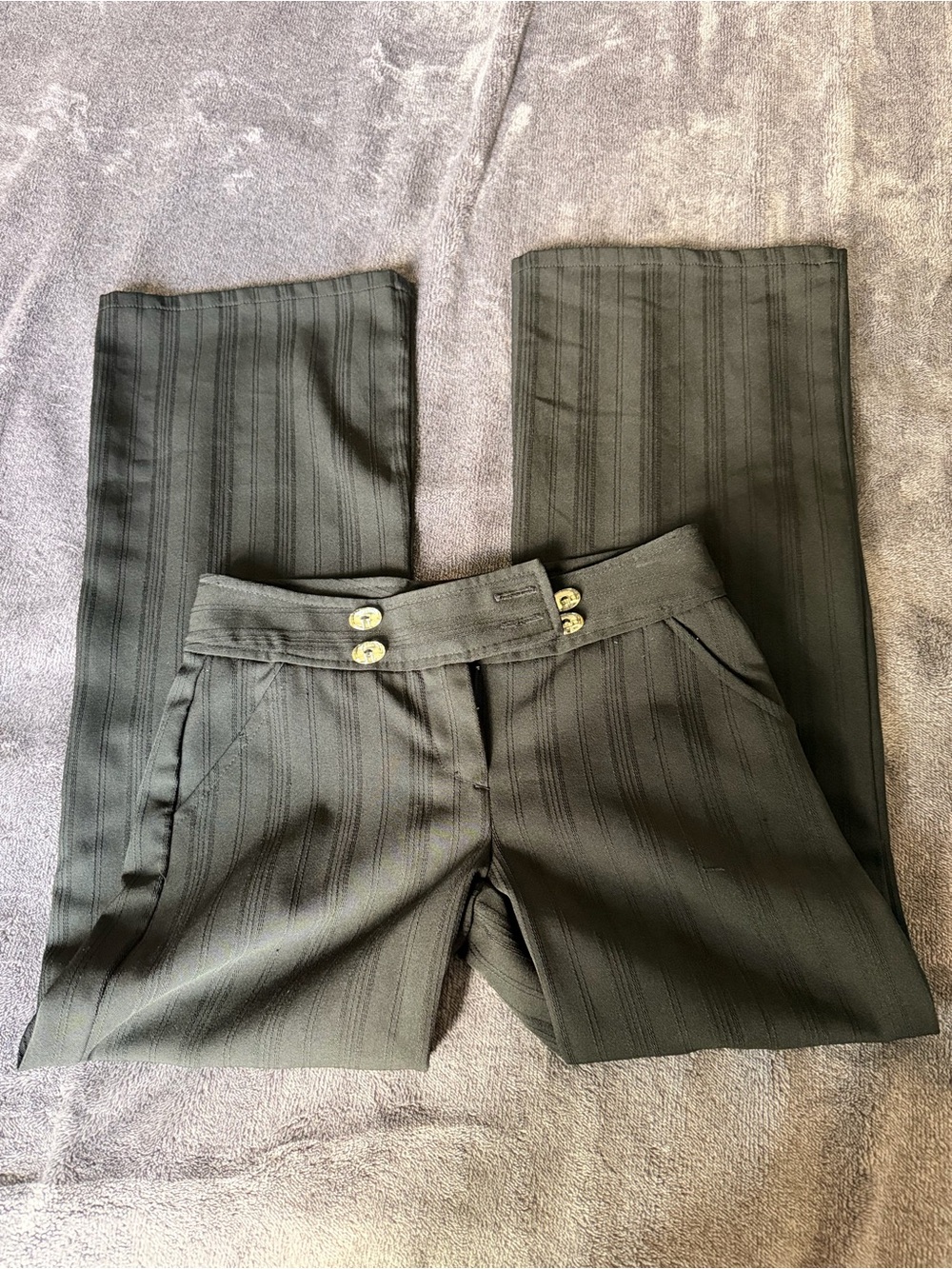 y2k black lowrise Pinstripe straight Pants